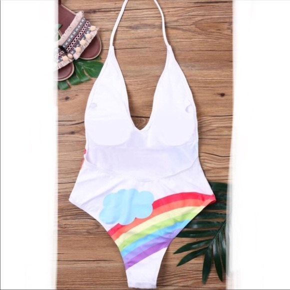 Rainbow print one piece swimsuit - Picture 2 of 4